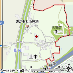奈良県香芝市上中536-1周辺の地図