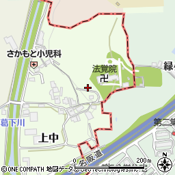 奈良県香芝市上中591周辺の地図