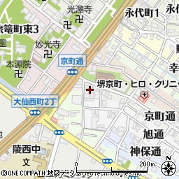 大阪府堺市堺区京町通周辺の地図