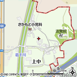 奈良県香芝市上中541-2周辺の地図
