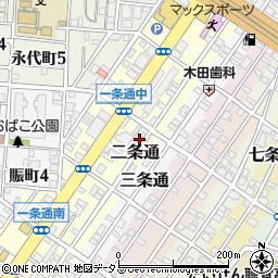 大阪府堺市堺区二条通5-19周辺の地図