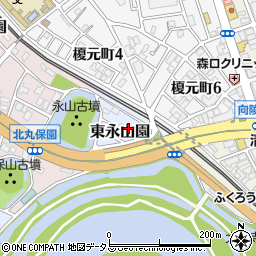 大阪府堺市堺区東永山園周辺の地図