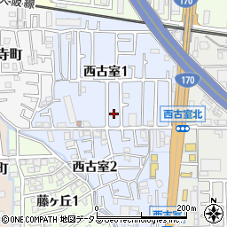 大阪府藤井寺市西古室周辺の地図
