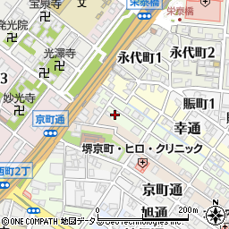 〒590-0052 大阪府堺市堺区八千代通の地図