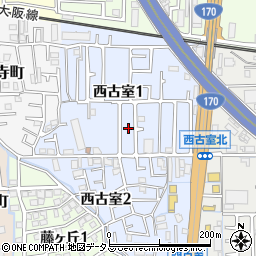 大阪府藤井寺市西古室1丁目20周辺の地図
