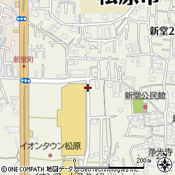 大阪府松原市新堂周辺の地図