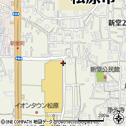 大阪府松原市新堂周辺の地図
