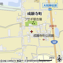 奈良県天理市成願寺町周辺の地図