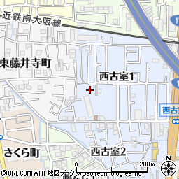 大阪府藤井寺市西古室1丁目6周辺の地図