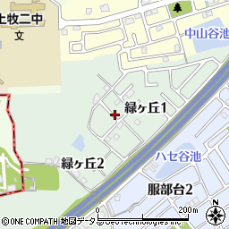 奈良県上牧町（北葛城郡）緑ヶ丘周辺の地図