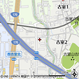 大阪府藤井寺市古室周辺の地図
