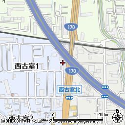 大阪府藤井寺市西古室1丁目15周辺の地図