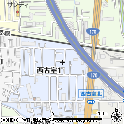 大阪府藤井寺市西古室1丁目11周辺の地図