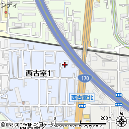 大阪府藤井寺市西古室1丁目13周辺の地図