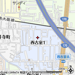 大阪府藤井寺市西古室1丁目9周辺の地図