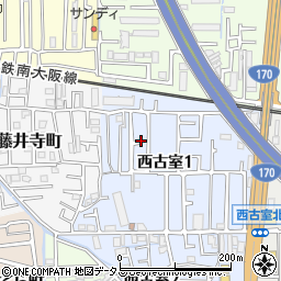 大阪府藤井寺市西古室1丁目8周辺の地図