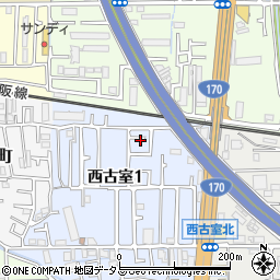 大阪府藤井寺市西古室1丁目10周辺の地図