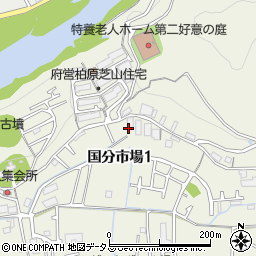 大阪府柏原市国分市場周辺の地図