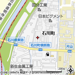 大阪府柏原市石川町周辺の地図