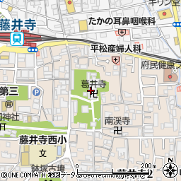 葛井寺周辺の地図