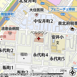 大阪府堺市堺区南安井町周辺の地図
