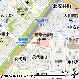 ローソンＳ清恵会病院店周辺の地図