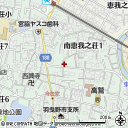 羽曳野恵我之荘郵便局周辺の地図
