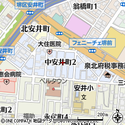大阪府堺市堺区中安井町周辺の地図