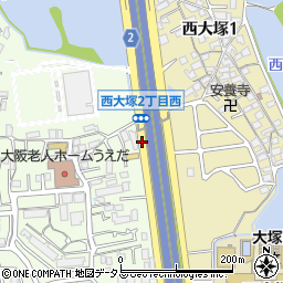 西大塚中周辺の地図