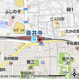 松屋藤井寺駅前店周辺の地図