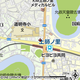 藤井寺市立駐輪・駐車場　土師ノ里駅前駐輪場周辺の地図