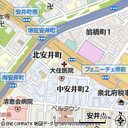 大阪府堺市堺区北安井町2-1周辺の地図