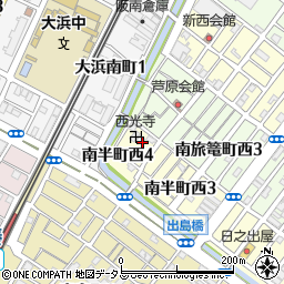 大阪府堺市堺区南半町西4丁周辺の地図