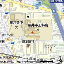 大阪府立藤井寺工科高等学校周辺の地図