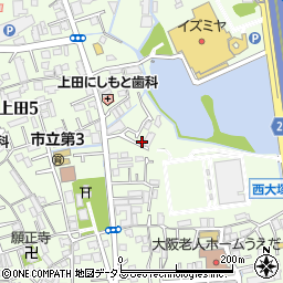 大阪府松原市上田周辺の地図