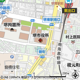 堺市役所周辺の地図