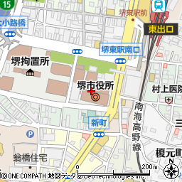 堺市役所健康福祉局　生活福祉部・国民健康保険課周辺の地図