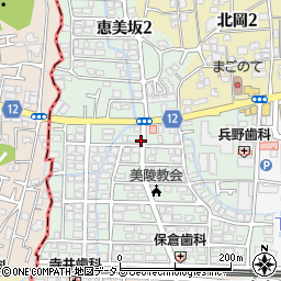 大阪府藤井寺市恵美坂周辺の地図