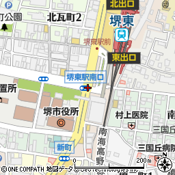 南海堺東駅前周辺の地図