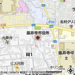 大阪府藤井寺市周辺の地図