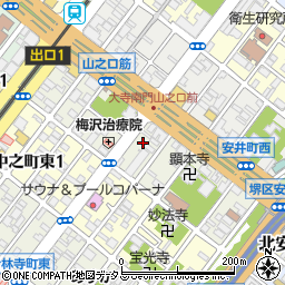 ドアノブ修理・交換の生活救急車　堺市堺区エリア専用ダイヤル周辺の地図