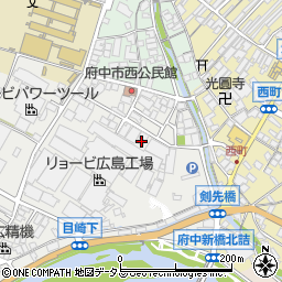広島県府中市目崎町743周辺の地図