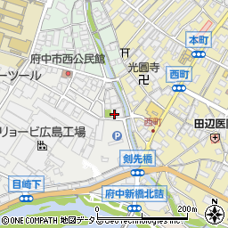 広島県府中市目崎町718周辺の地図