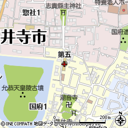 藤井寺市立　第５保育所周辺の地図