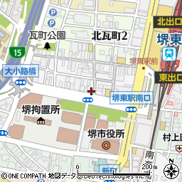 ファミリーマート堺市役所前店周辺の地図