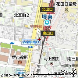 南海堺東駅前周辺の地図