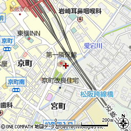 松阪市役所　健康福祉部・福祉事務所地域福祉課第一隣保館周辺の地図