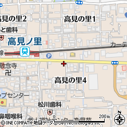 大阪府松原市高見の里4丁目4-2周辺の地図