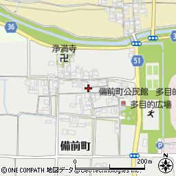 奈良県天理市備前町周辺の地図