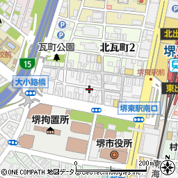 大阪府堺市堺区中瓦町周辺の地図